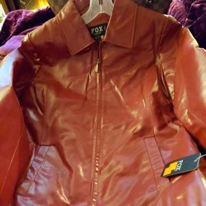Orange/brown leather jacket